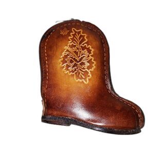 Genuine Brown Leather Boot  Shape Change Wallet, Purse